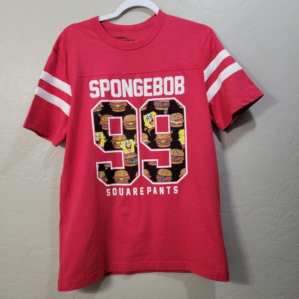 Mens Spongebob Squarepants Jersey Striped T-Shirt Size M